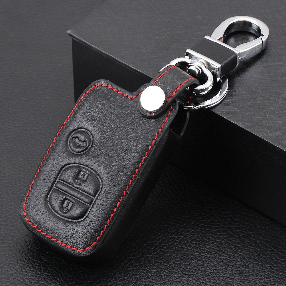 Чехол для брелка из натуральной кожи с дистанционным управлением 3 кнопки|key case for