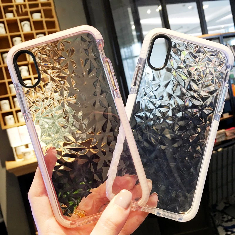 Роскошный чехол для телефона с алмазным узором iPhone X XR XS Max TPU Силиконовый