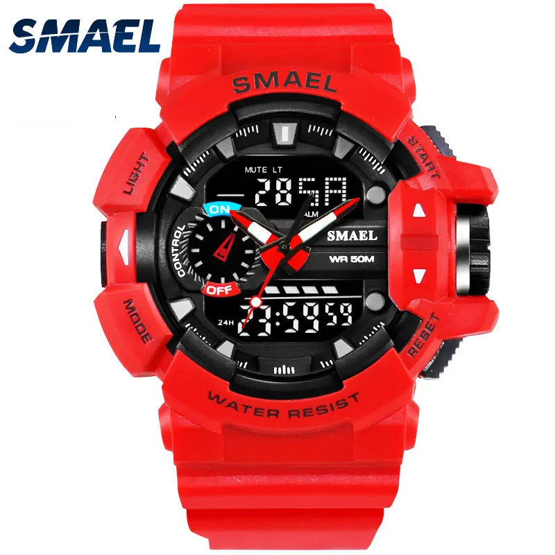 

Smael 1436 S Shock Sport Clock For Men 50m Waterproof Digital Military Army Clock Male Watches Fashion Relogio Masculino Luxury