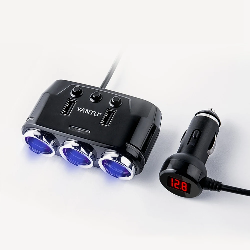 Сепаратор прикуривателя простой в использовании 3 USB розетки прочный адаптер