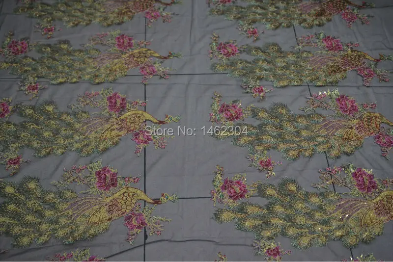 Вышитая Тюлевая кружевная ткань с блестками для вечеринки вышивка свадебного