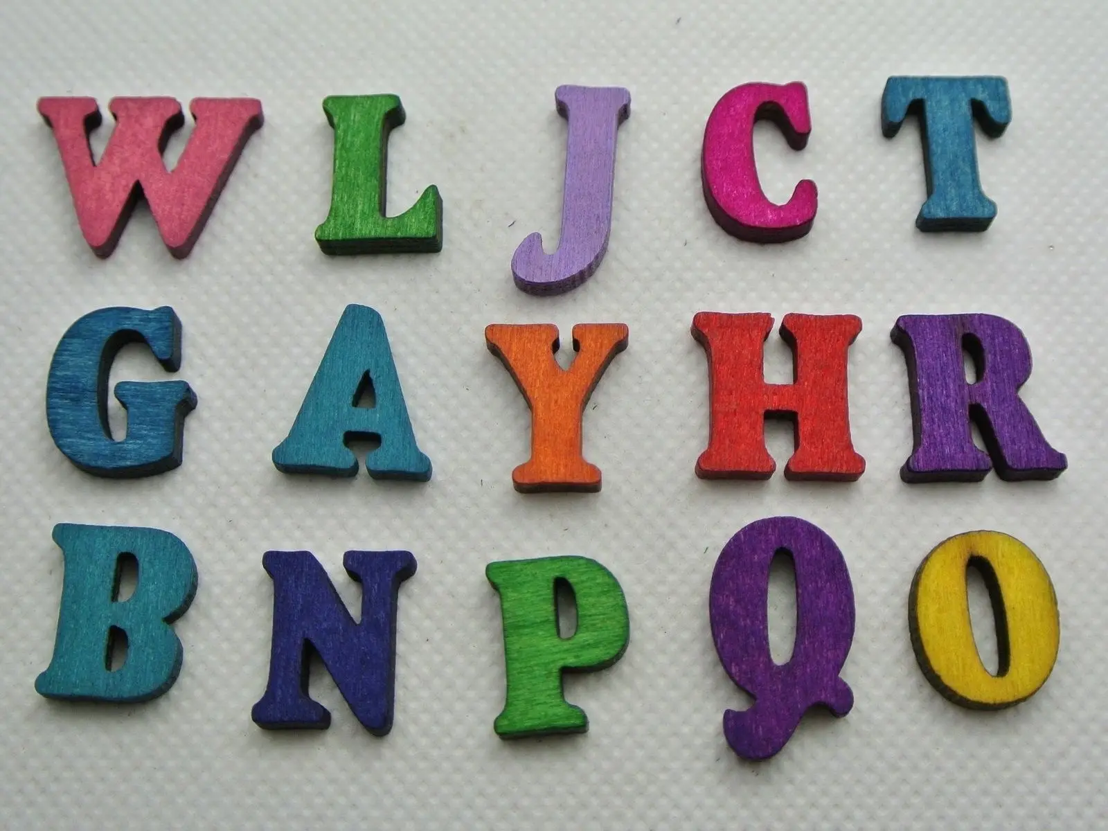 

100 Assorted Color FlatBack Wood Alphabet Letter Wooden Scrapbooking