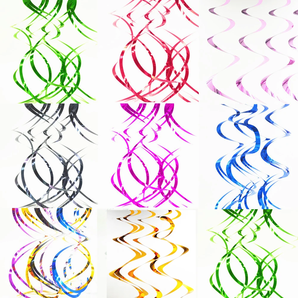 15 шт. Свадебные украшения завитками гирлянды вечерние Фольга баннеры baby shower