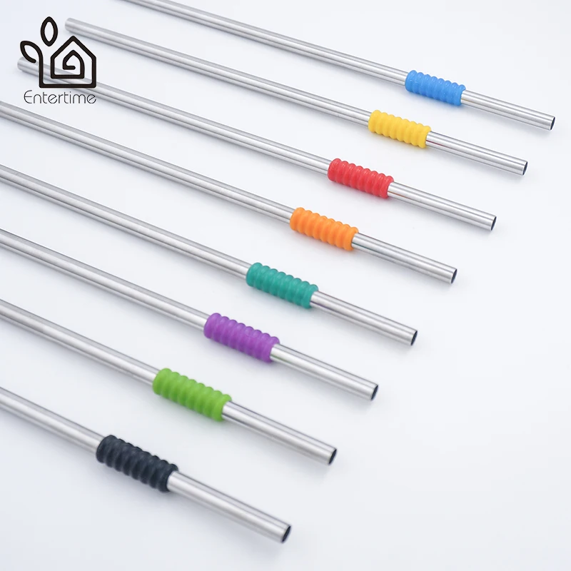 Набор развлечений из 3 шт нержавеющей стали цветные питьевые соломинки