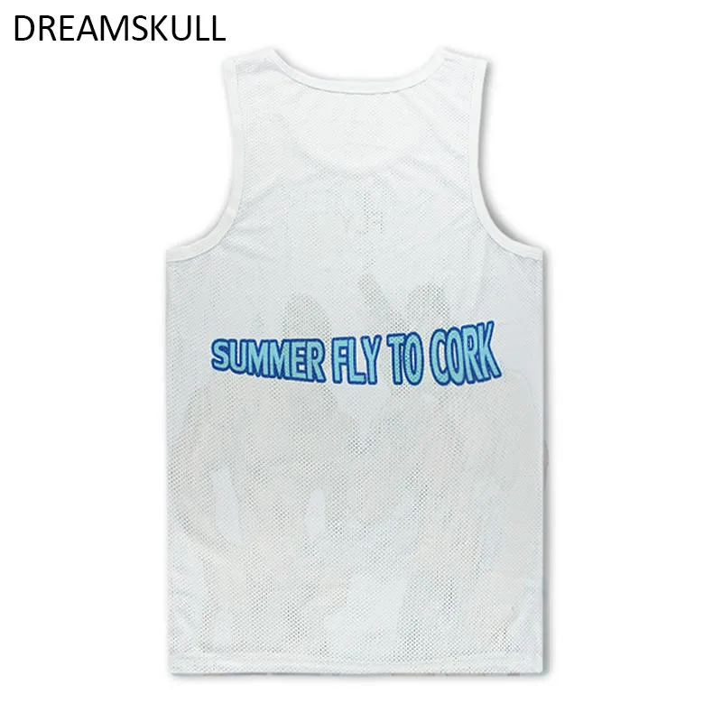 

Beach Casual Vest Men Fashion Undershirt Boys Tank Tops Loose Hip Hop Music Breathable Undershirt Muscular Men Brand Vest Shirt