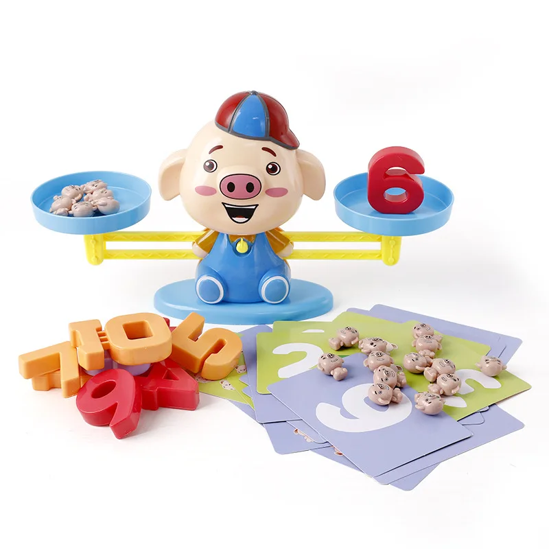 

New Balancing Scale Number Balance Board Game Money Pig Dog Animal Figure Learning & Education Baby Preschool Math Toys