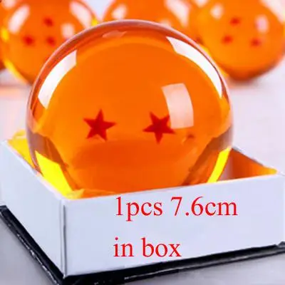 7.6cm 2 star 7 шт./компл. 3,5 см Жемчуг дракона Z 7 звезд хрустальные шары Стрекоза полный комплект 1 шт. 7,6 см Большой размер мяч в коробке Розничная/ - Цвет: 7.6cm 2 star