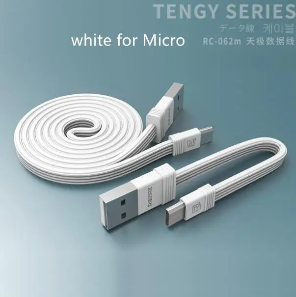 white for Micro Remax USB кабель для передачи данных и зарядки кабель 2,1 а 1 м и 0,16 м два кабеля передачи быстрой зарядки кабель для iPhone 6 7 8 для xiaomi samsung - Цвет: white for Micro