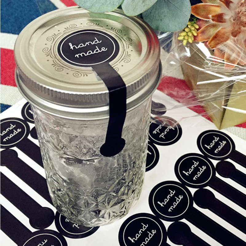 10x3 см черно-белая наклейка ручной работы печать ярлык этикеток 200 шт. этикетки