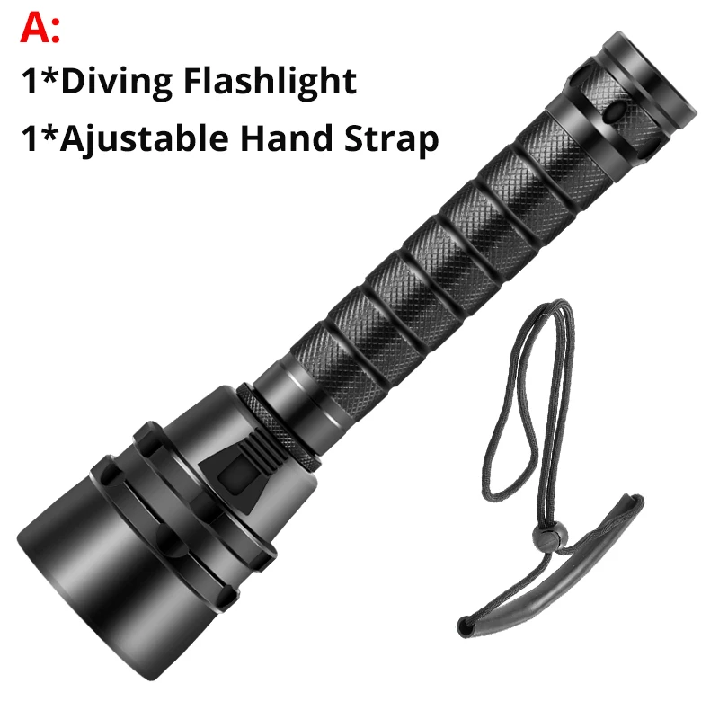 single flashlight 50 Вт фонарик для дайвинга, фонарь 5* T6, фонарь для дайвинга, 500 м, подводный водонепроницаемый тактический светодиодный фонарь, фонарь, лампа 2*18650, аккумулятор - Испускаемый цвет: single flashlight