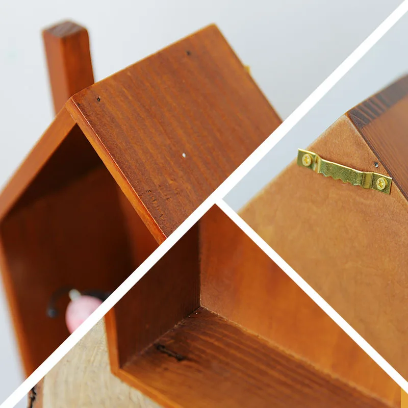 

Creative Retro Wood Wall Decoration Color House Shape Wooden Frame Children Bedroom Crafts Decoration Wall-mounted Display Stand