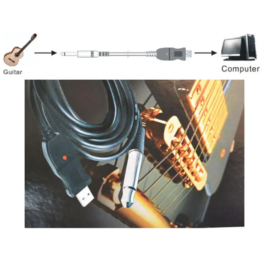 HIPERDEAL аксессуары части цифровые кабели USB гитарный кабель интерфейс папа до 6 35 мм