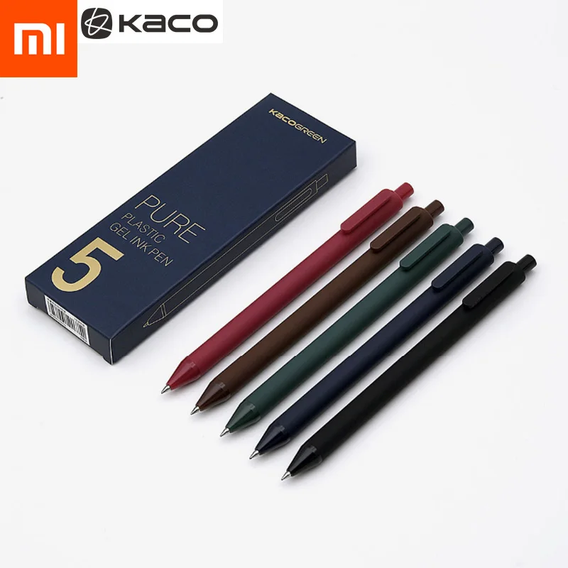 Белый 5 шт. в упаковке, ручка-знак Xiaomi KACO, 0,5 мм, ручка-знак, гладкие чернила для письма, долговечные чернила для подписи, 5 цветов, чернила для студентов, школьников, офисных работников - Цвет: Белый