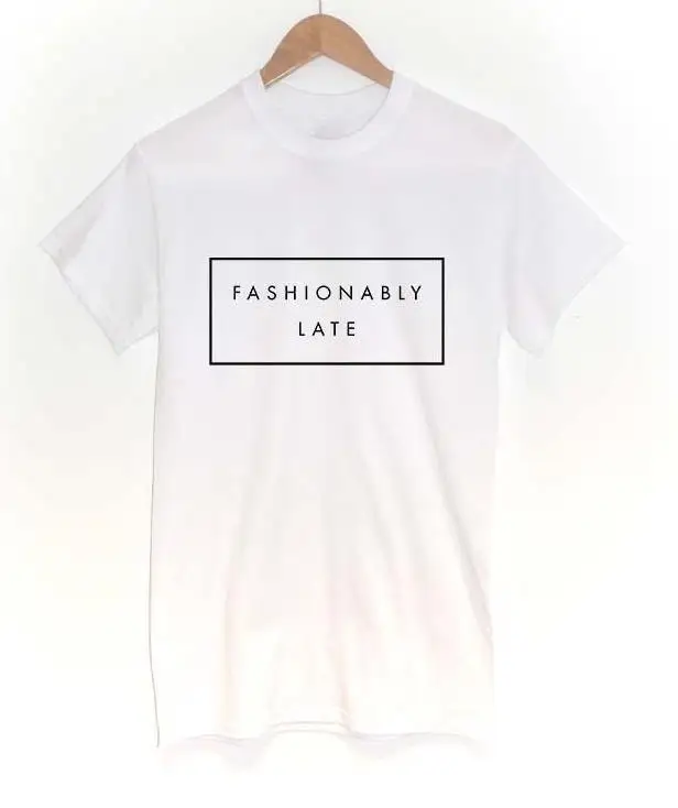 Модная женская футболка с надписью LATE хлопковая Повседневная забавная для