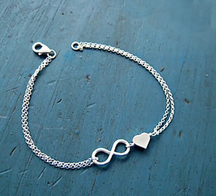 sl 097 2018 Europe and America hot sale 8 word peach heart combination alloy bracelet OL sweet female jewelry accessori | Украшения и