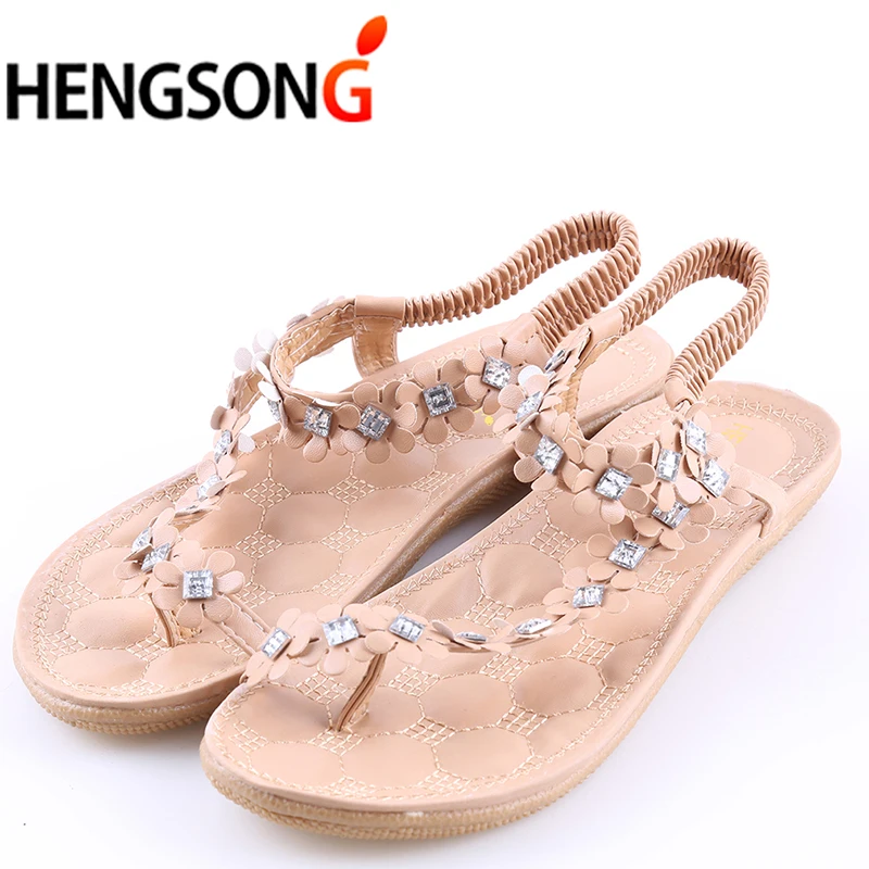 HENGSONG/летние женские сандалии модные цветочные в богемном стиле женская