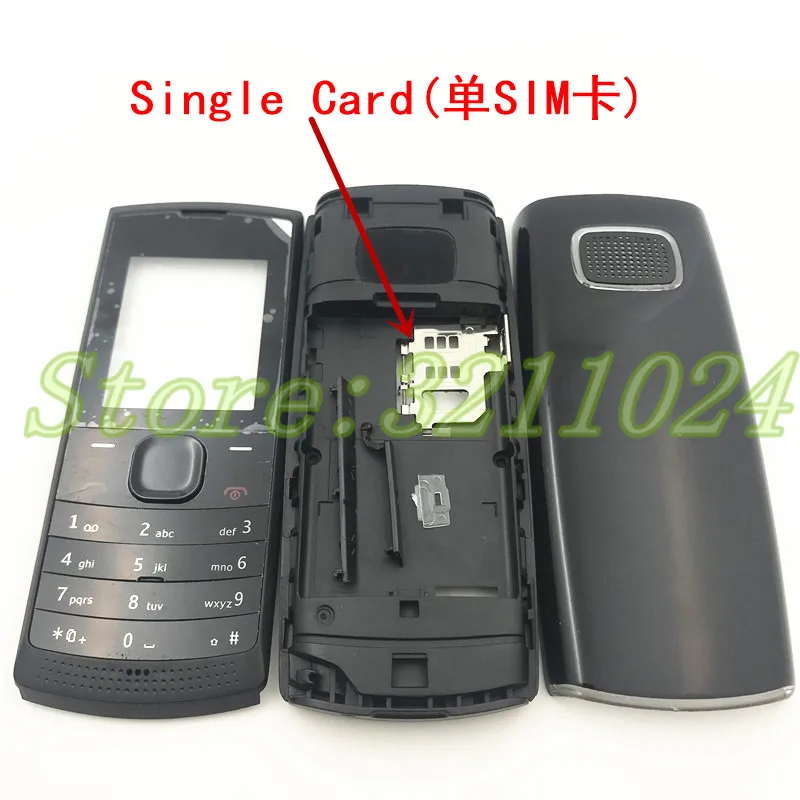 10 шт./лот, хорошее качество, полный корпус, чехол для Nokia x1 X1-00 X1-01, передняя рамка+ батарейный отсек+ средняя крышка+ английские клавиатуры