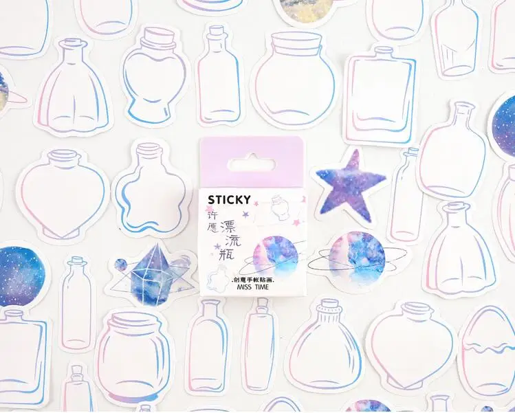 Набор наклеек в виде бутылки с дрифтом декоративные канцелярские наклейки
