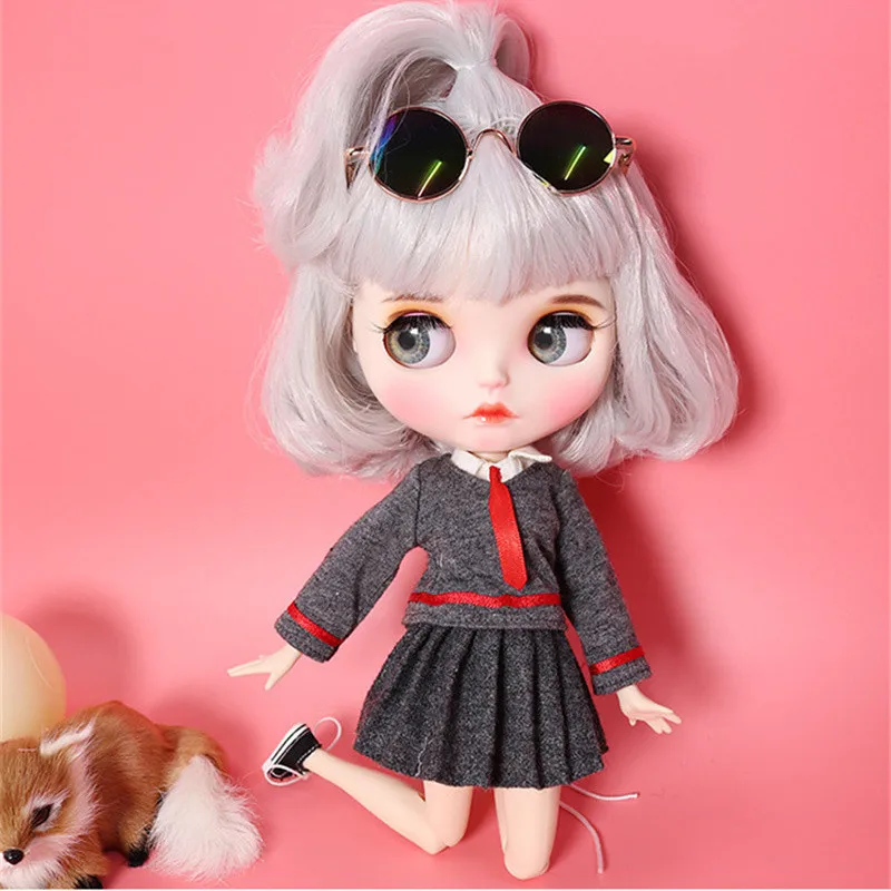 Ледяной DBS Blyth кукольные нет. BL1003 седые волосы резные губ матовая лицевая сторона