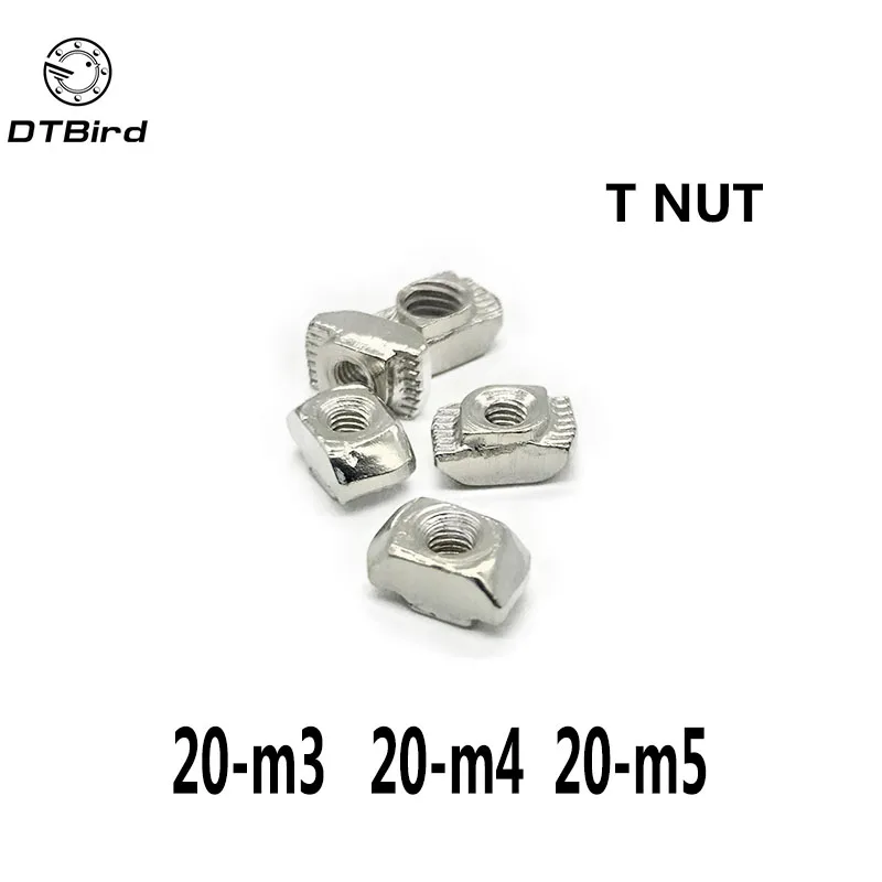 100 шт M3/M4/M5 * 10*6 для 20 серий Т гайка раздвижная Молоток падение застегнуть разъем 2020