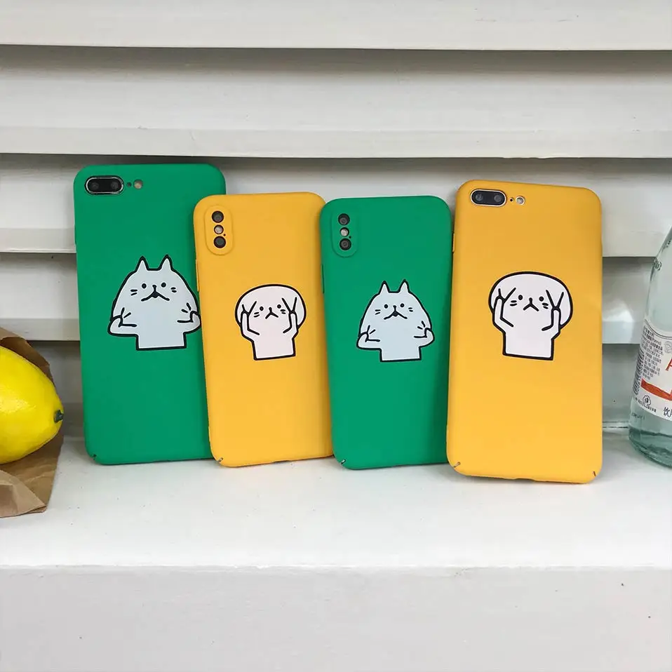 Жесткий shell мультфильм мобильного телефона чехол для iPhone 6 7 8 плюс Чехол X