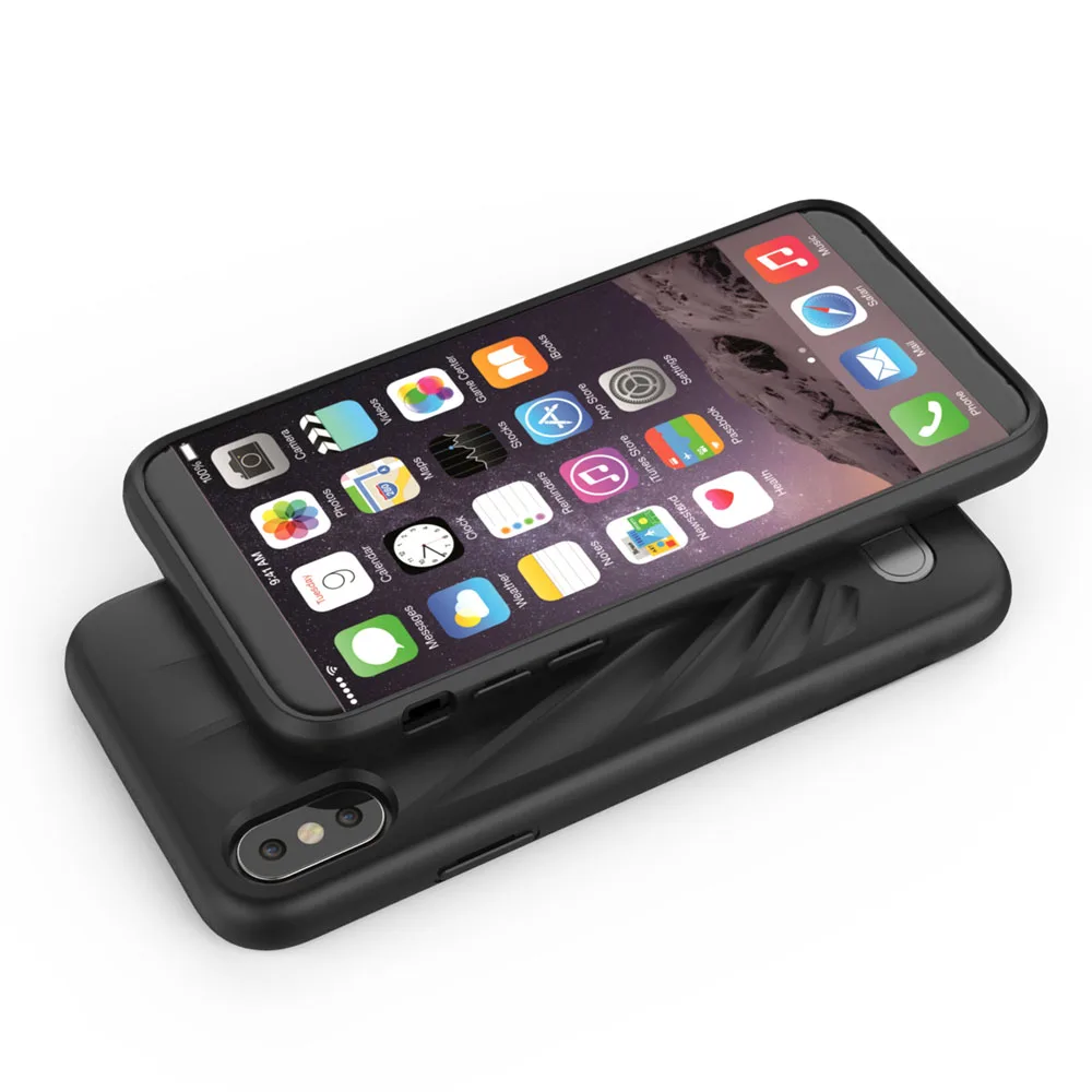 Защитный чехол для iPhone X с подставкой и внутренним держателем карт защитой от
