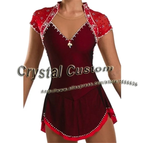 

Hot Sales Figure Ice Skating Dresses For Girls With Spandex New Brand Figure Skating Competition Dress DR2545