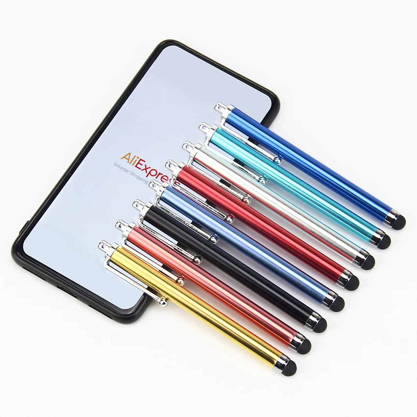 

3000 pcs/lot Metal Straight 9.0 thick Touch Stylus Pen Canetas para for iPhone iPad Cell Phone Tablet Caneta Tablet 8 Color