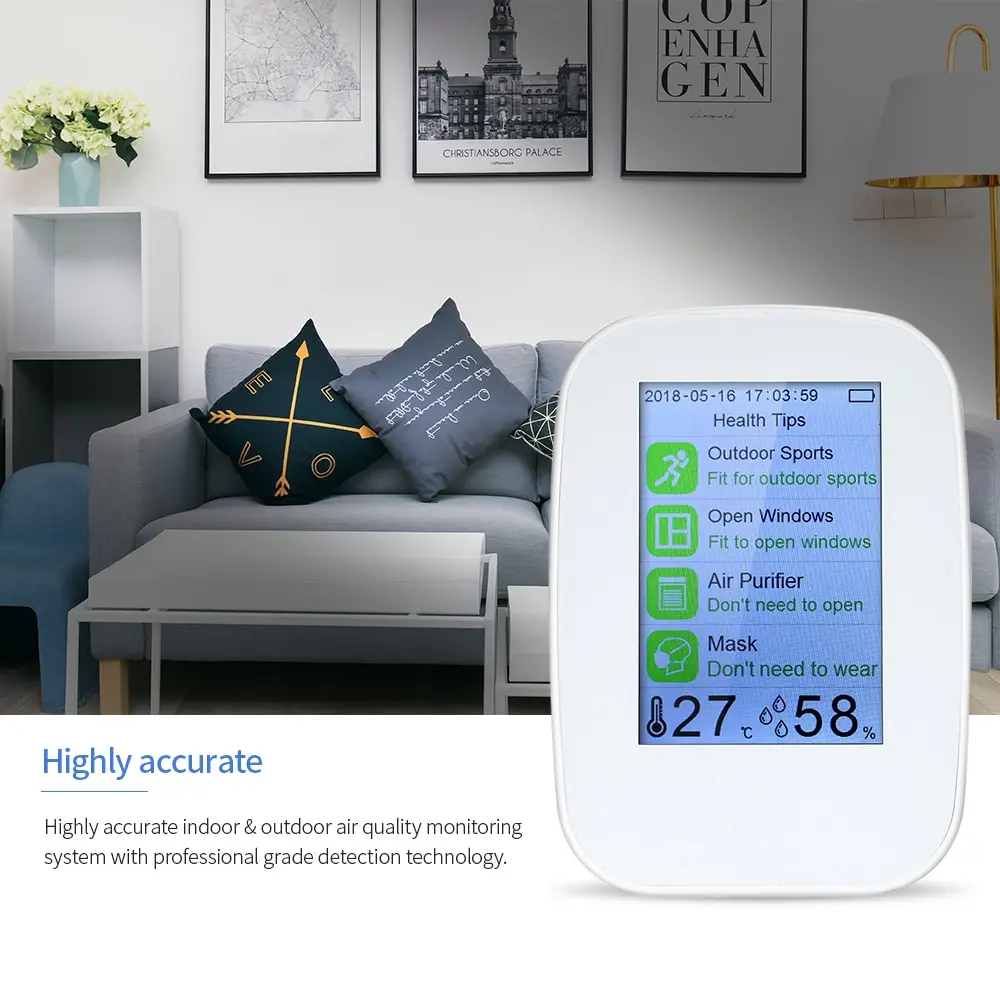 KKMOON D9-B монитор качества воздуха внутренний/наружный цифровой PM2.5 анализатор газа TVOC тестер анализаторы воздуха