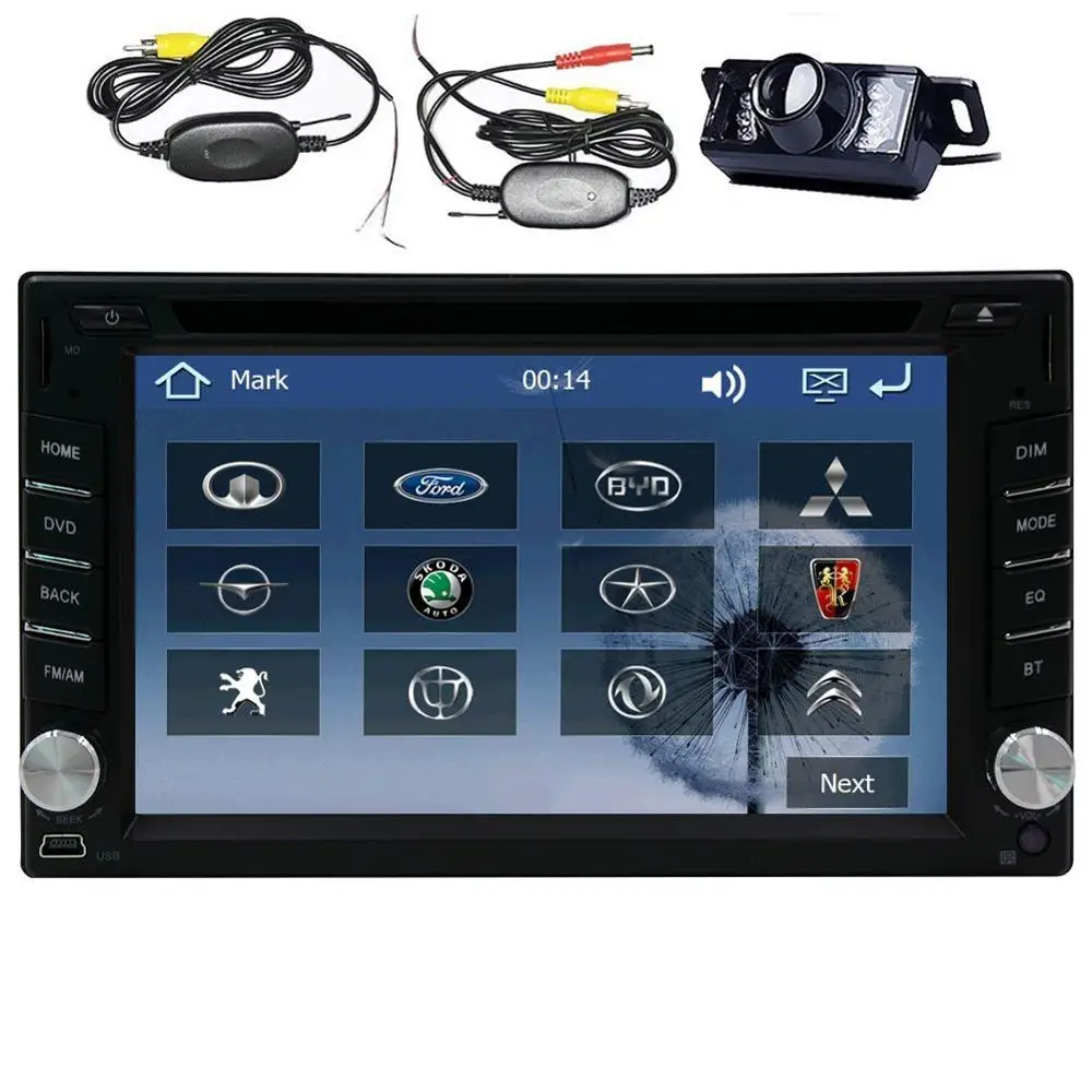 Автомобильный DVD плеер 2 Din с GPS Bluetooth беспроводной аудиоприемник 6 дюйма
