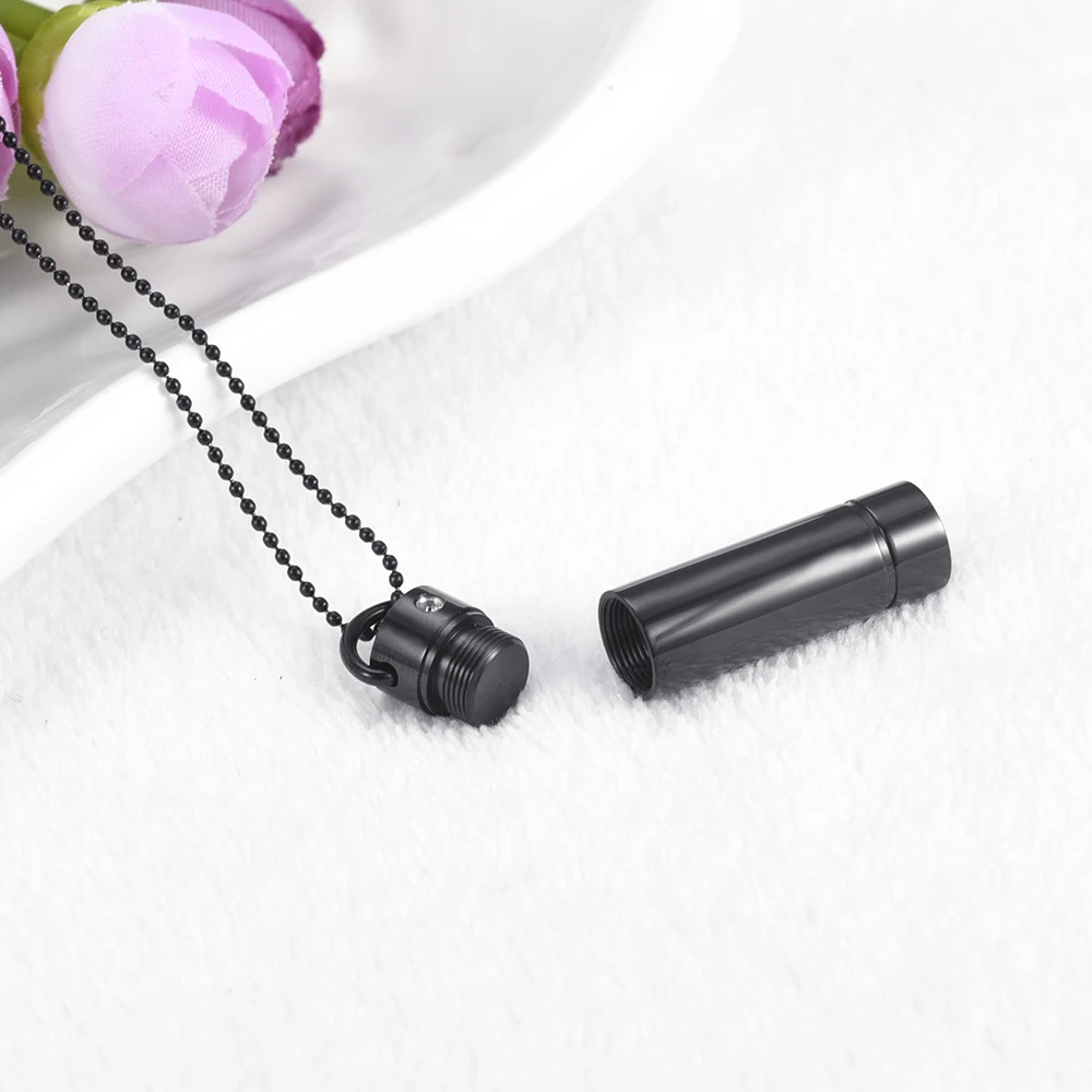 Черная PVD мемориальная пепельная подвеска-сувенир с кристаллом держатель для