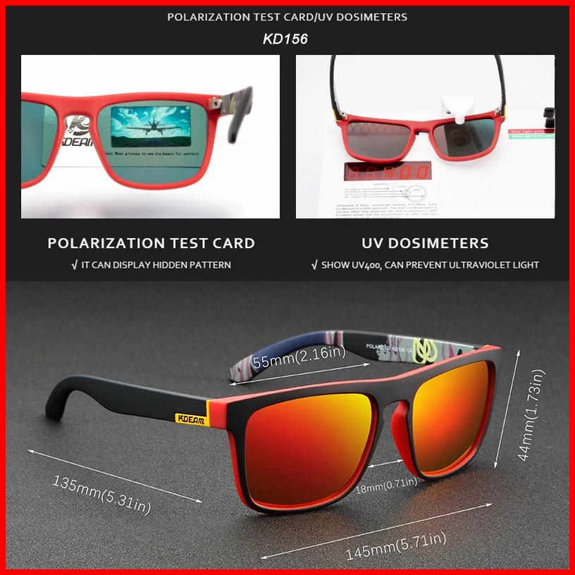Kdeam Luxury Polarized Sunglasses Men Sport Outdoor Driving Square Sun Glasses Male Mirror UV400 Eyewear TH-KD156 | Аксессуары для