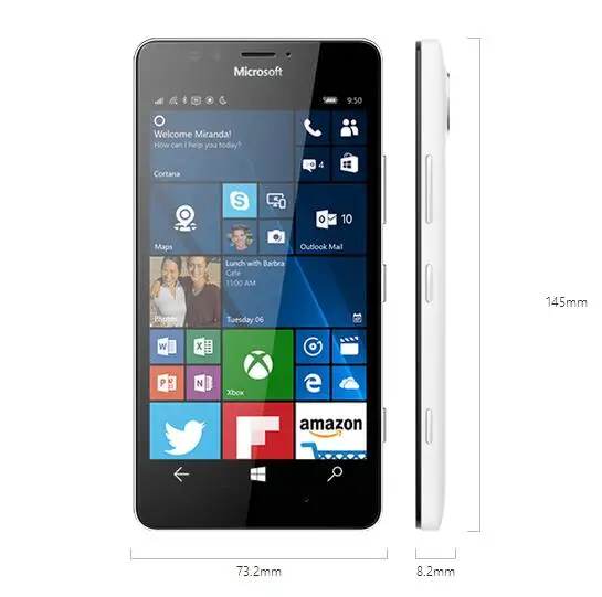 

Original Unlocked Lumia 950 Nokia Microsoft 3GB RAM 32GB ROM Windows 10 Mobile Phone 4G LTE GSM 5.2'' WIFI GPS Hexa Core