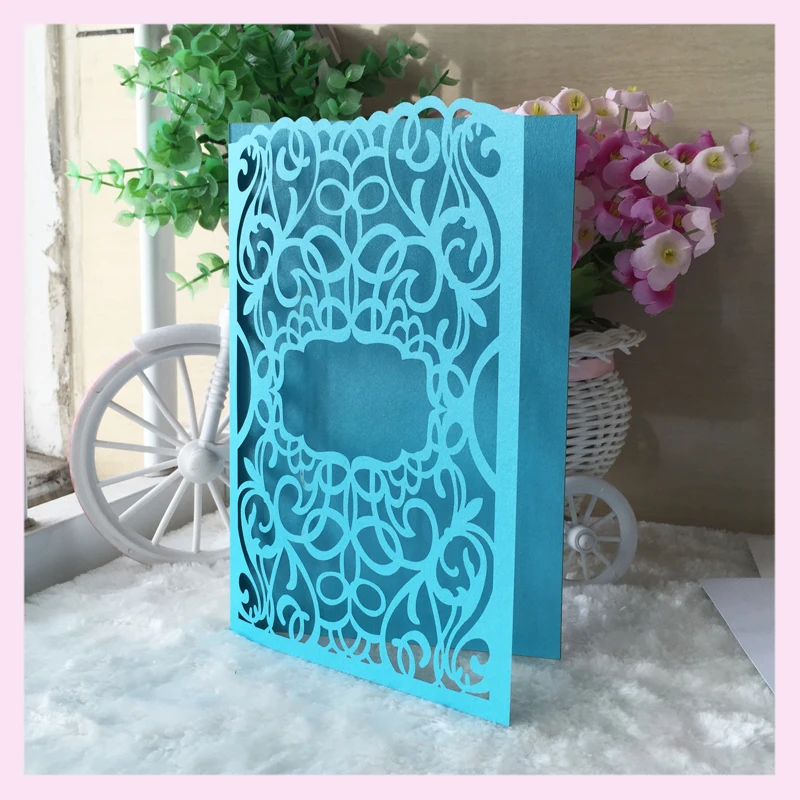 12pcs/lot Laser Cut Elegant Wedding Invitation Cards black unique birthday invitations card decorative table place | Дом и сад