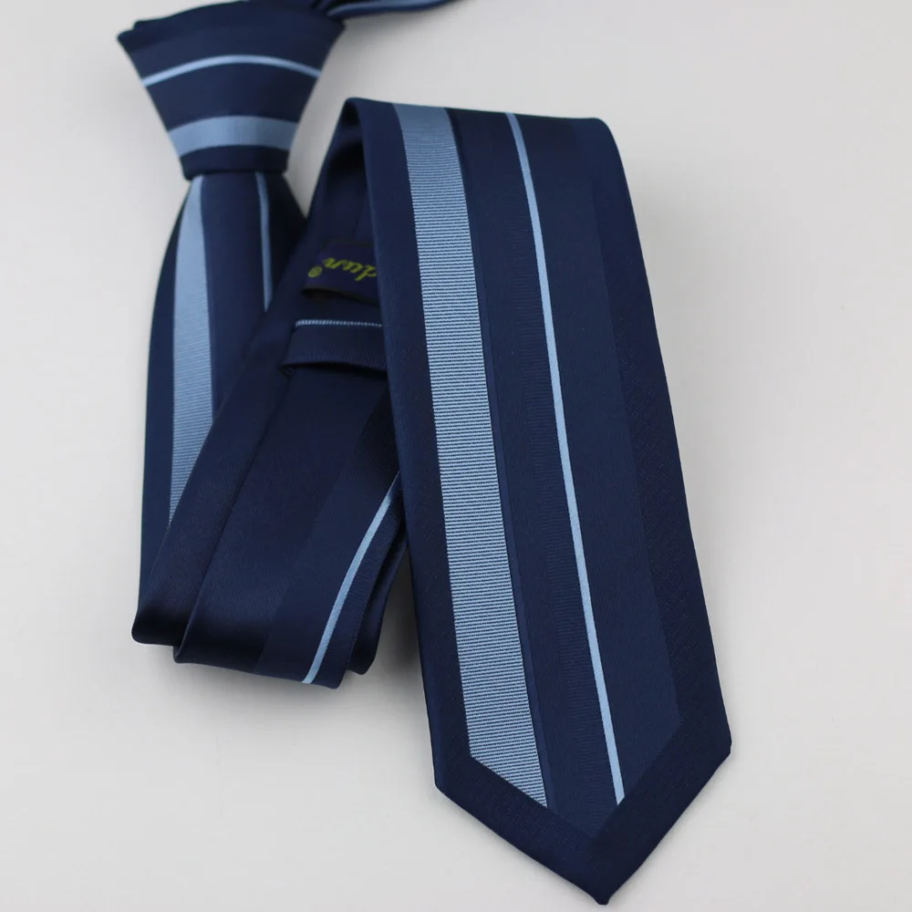 Мужские облегающие Галстуки синего цвета с полосками небесно голубого