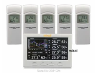 misolwireless weather station with 5 sensors 5 channels color screen data logger connect to pc