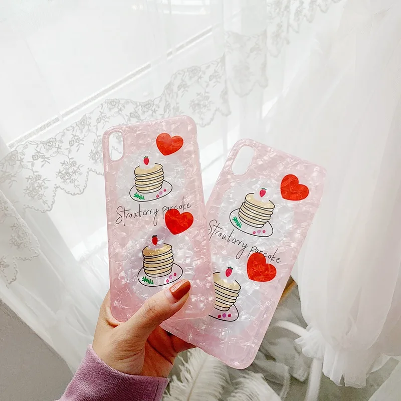 Чехол для iPhone 6 s Plus XR XS Max мягкий силиконовый милый торт Сердце чехол 7 plus 8 X 10 XSMax Coque