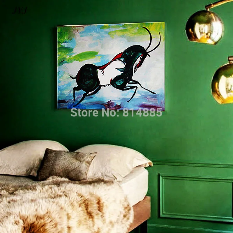 Running Buffalo Wall Painting American Style 100% Handmade Modern Abstract Canvas Oil Art Home Decoration DS001 | Дом и сад