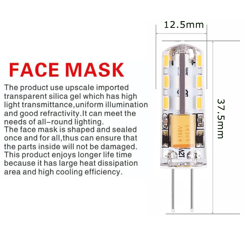 Светодиодная мини-лампа G4 3014 SMD с углом свечения 360 10 шт. | Освещение