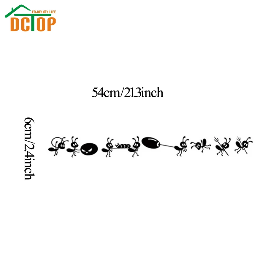 DCTOP 8 Ants Move House Funny Wall Stickers Home Decor Creative Adhesive Vinyl Decals Kitchen Decoration | Дом и сад