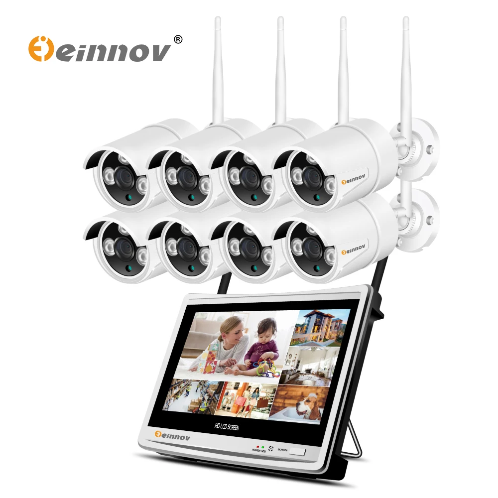 Einnov 2MP 8CH 12 &quotЖК дисплей HD CCTV Системы IP видео Камеры Скрытого видеонаблюдения Wifi
