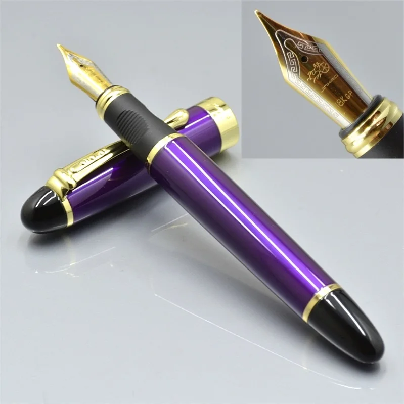 Высокое качество Jinhao X450 22 Цвета авторучки с золотой клип канцелярия Школьные принадлежности М перо Письма чернилами подарки - Цвет: 1 purple