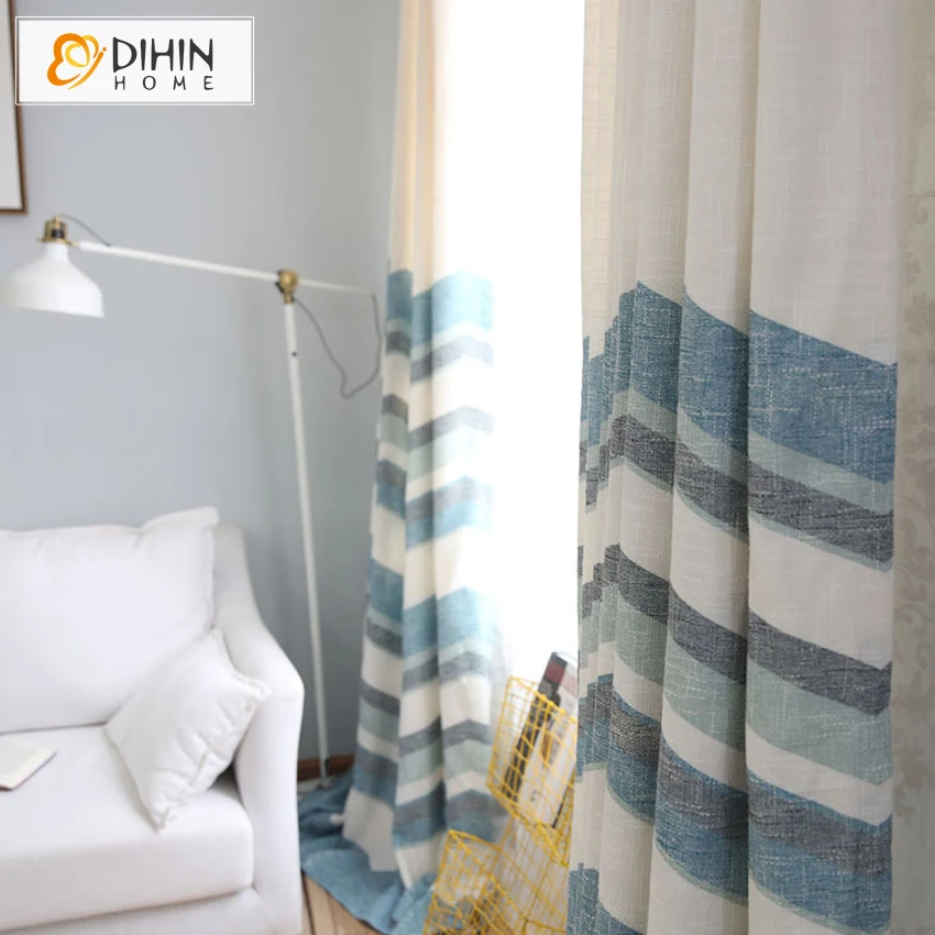 DIHIN Современная полосатая занавеска для дома Затемненные занавески