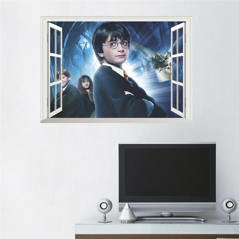 Гарри Поттер, 3D плакат на стену, Хогвартс, настенные наклейки, Волшебный мир, школьные украшения для детской комнаты, наклейки, декоративный Декор