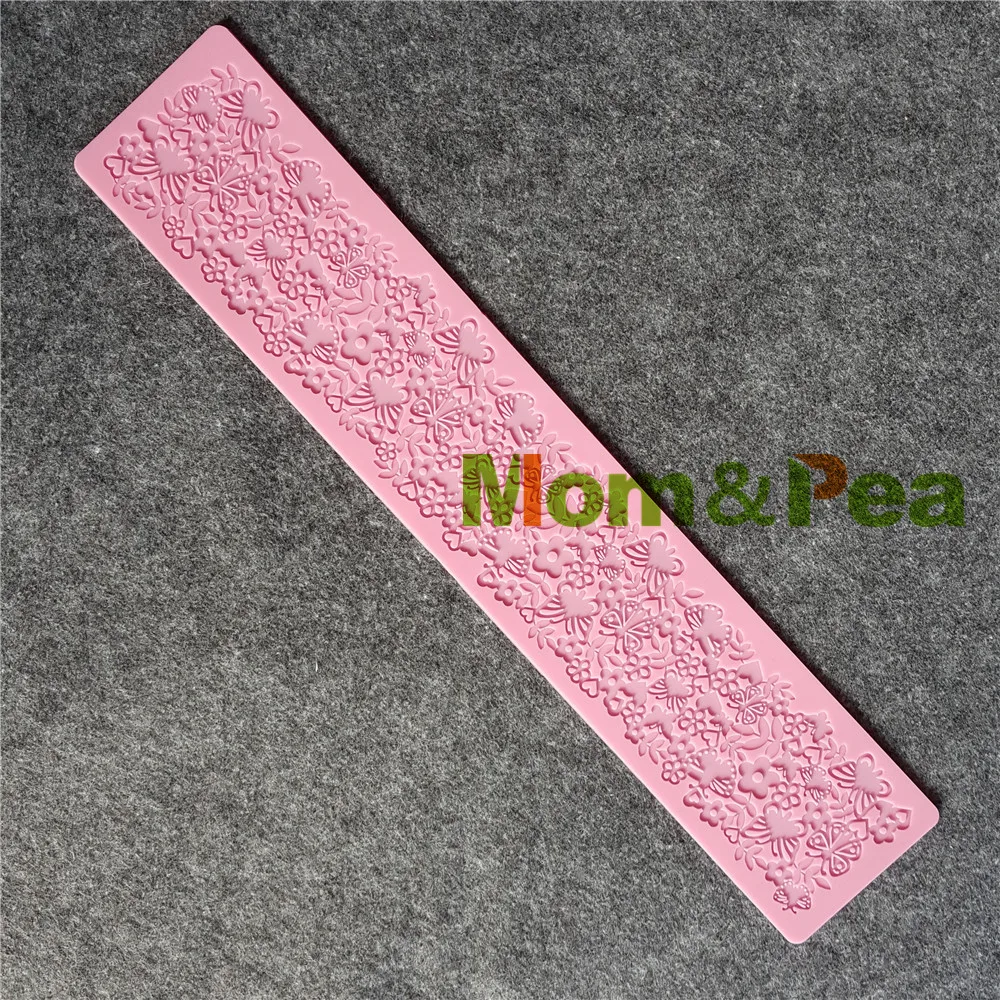 Mom& Pea GX208 Бабочка кружева коврик торт украшение помадка торт 3D плесень пищевой силиконовые формы