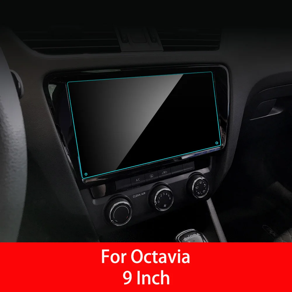 For Skoda Octavia 5,7 9 дюймов Автомобильный gps навигационный экран протектор для Skoda Octavia внутренняя защитная пленка из закаленного стекла автомобильные аксессуары - Название цвета: For Skoda Octavia