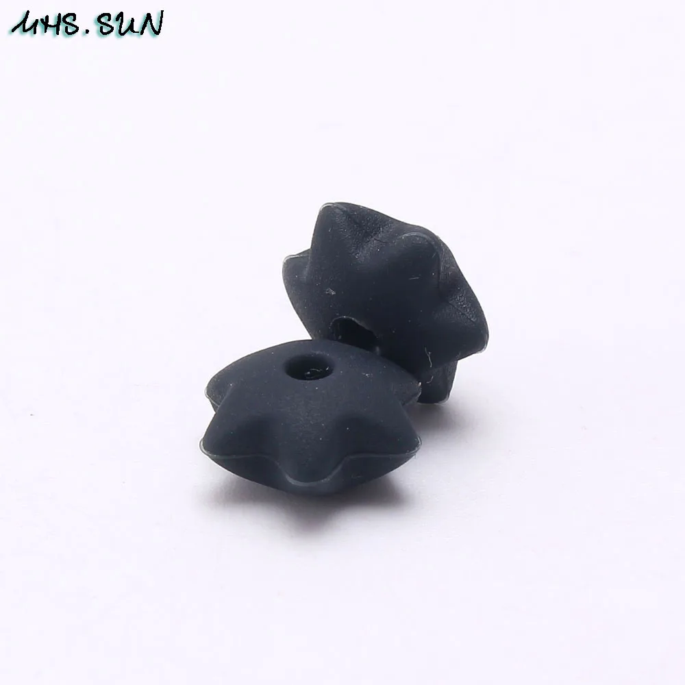 20 black MHS. SUN 10 мм Детские Силиконовые шестиконечные звездочки для прорезывания зубов без бисфенола свободные силиконовые бусины для прорезывания зубов качество еды DIY украшения 50 шт - Цвет: 20 black