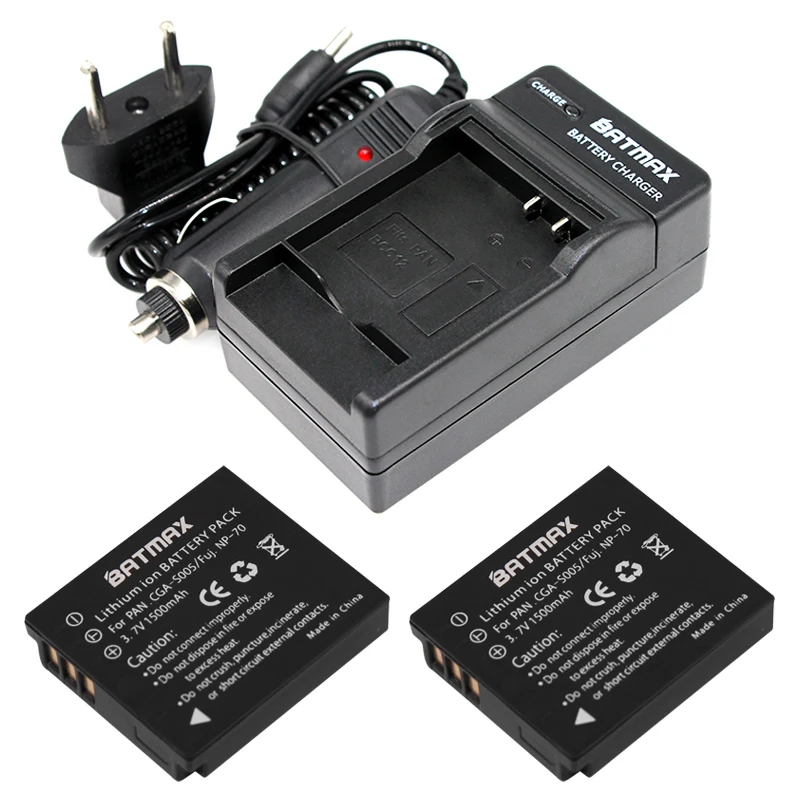 

CGA-S005E S005 Rechargeable Battery(2Pack)+Charger Kit for Panasonic Lumix DMC-LX1 LX2 LX3 FX3 DMW-BCC12 For FUJI NP-70 DB60