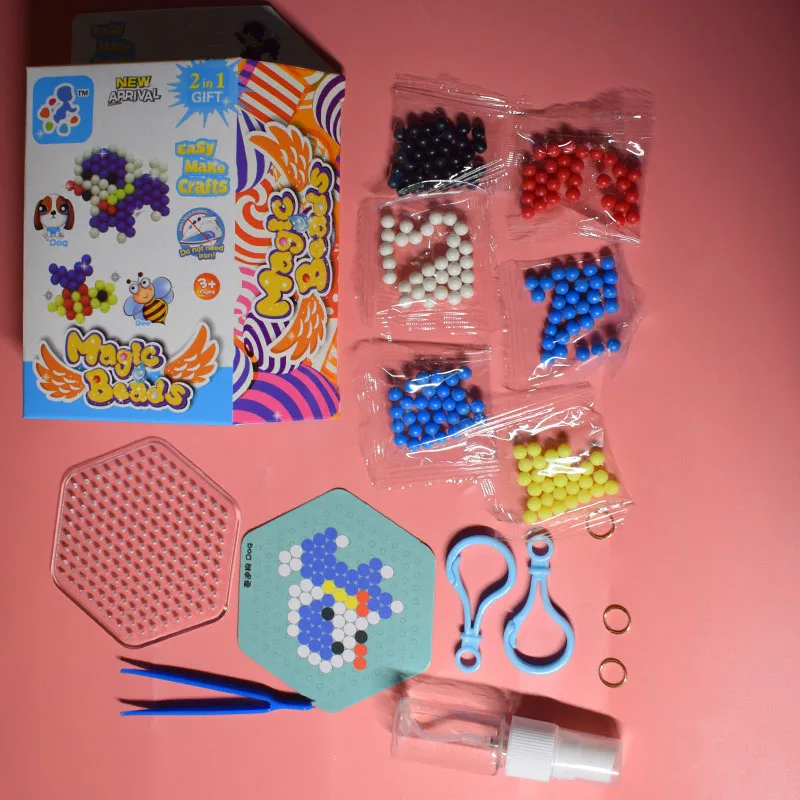 dog bee 2 in 1 Водные бусины игрушка перлер Pegboard для детей DIY самолет и автомобиль набор термо-мозаика головоломка водные бусины развивающие игрушки новинка - Цвет: dog bee 2 in 1