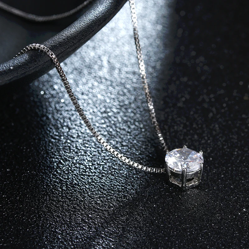 Женская короткая цепочка из серебра 100% пробы с фианитами|box chain|designer necklacefashion necklace